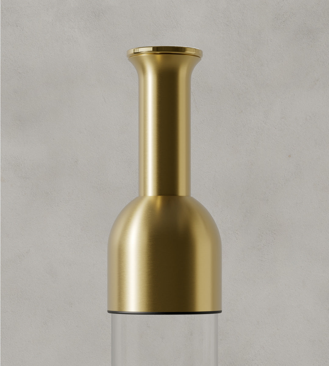 The finish on a brass satin eto wine decanter