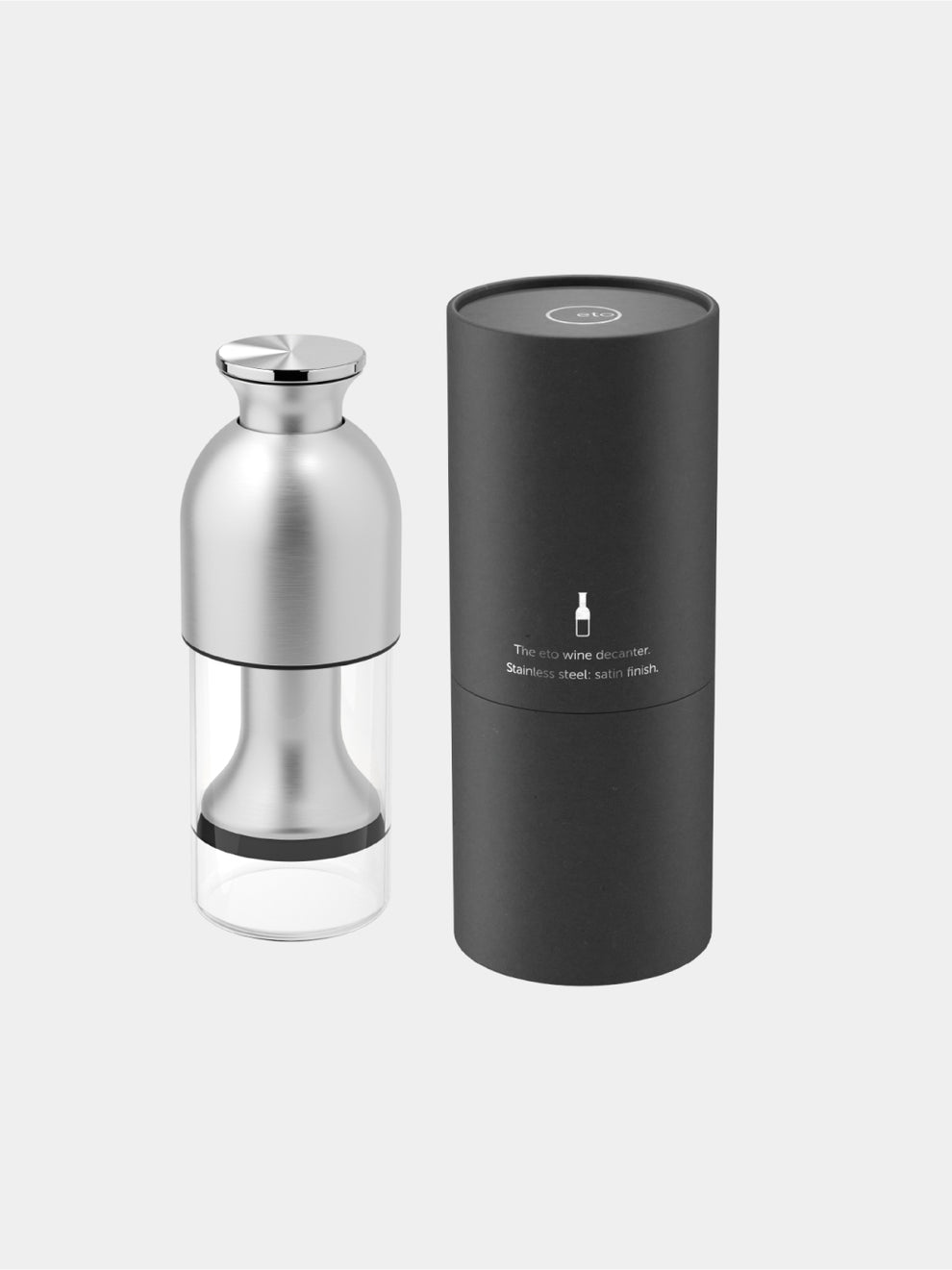 eto wine decanter in Stainless satin finish