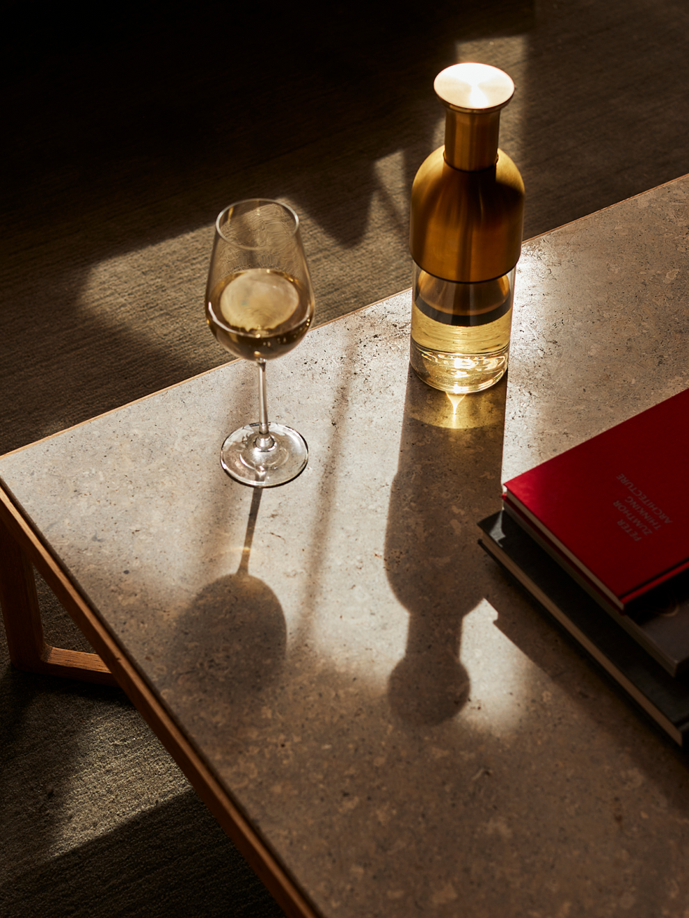 eto wine decanter in Brass satin finish